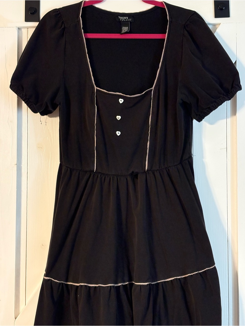 Hot Topic Black Square-neck tiered dress XL